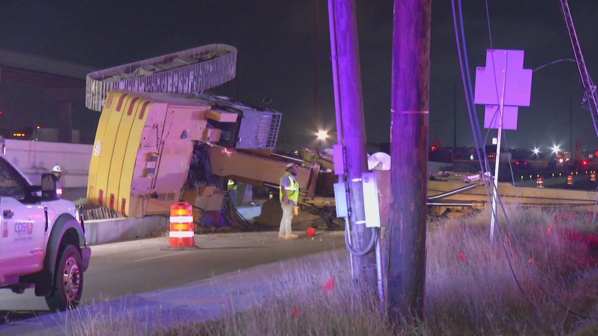 The driver was taken to the hospital with a gash on his head.