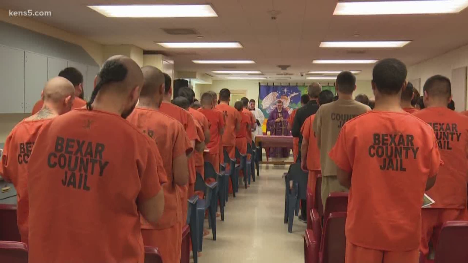 The Archbishop went to jail this afternoon, not as a prisoner, but as a servant, celebrating a Mass for those who will be spending the holidays locked up. Eyewitness News reporter Sue Calberg has more.