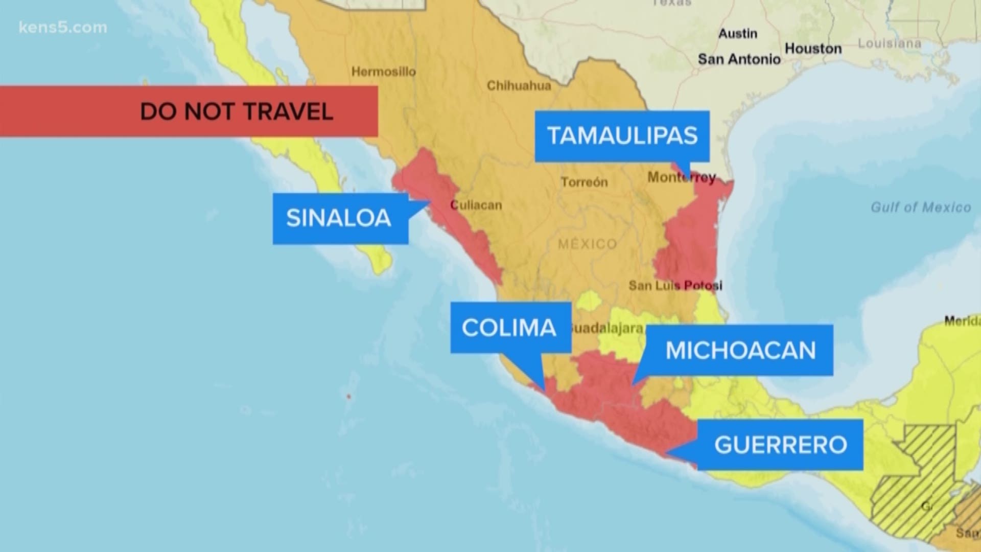 US updates travel advisory for Mexico | kens5.com