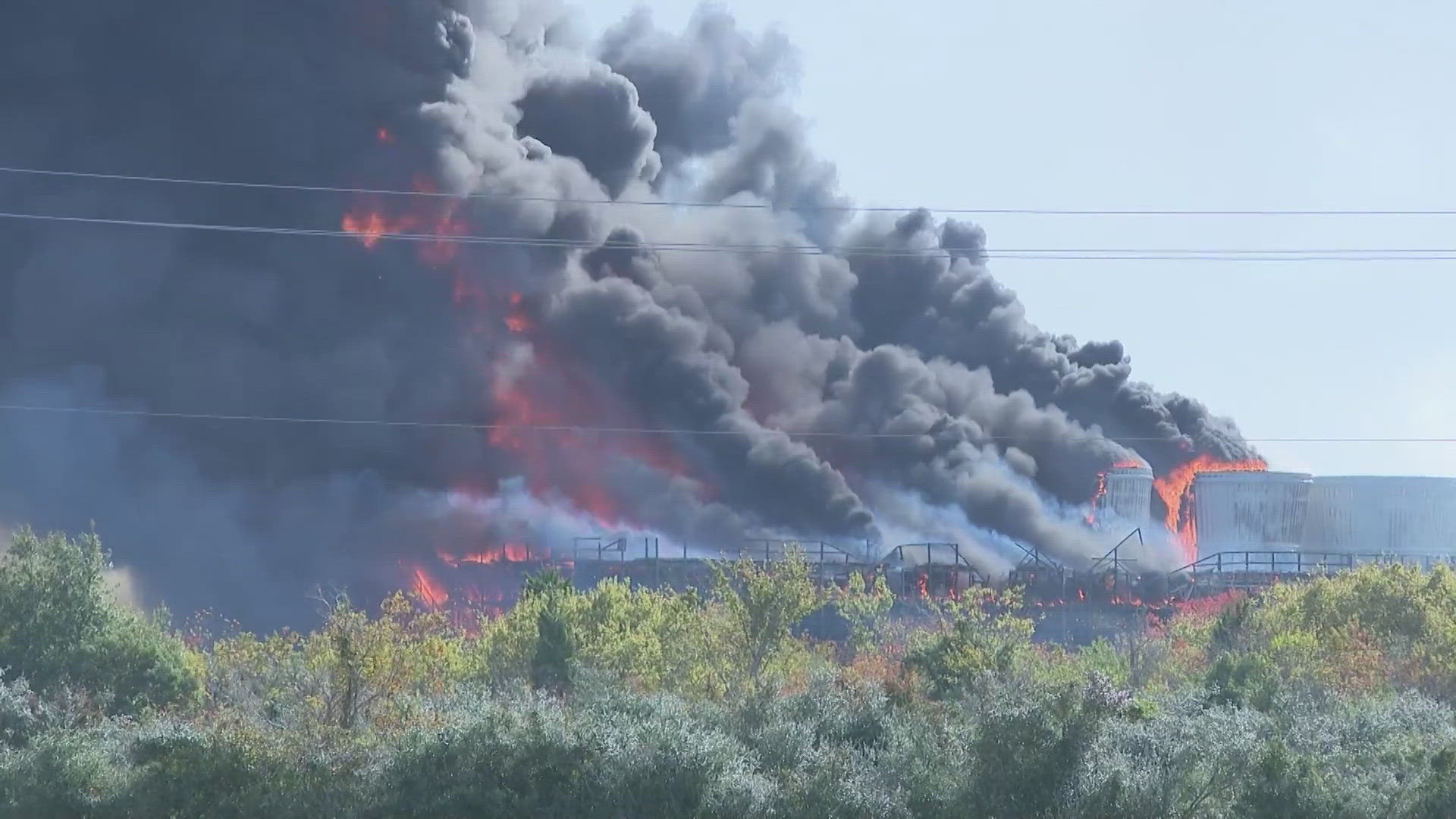 Fire crews still working to contain massive fire at former power plant ...