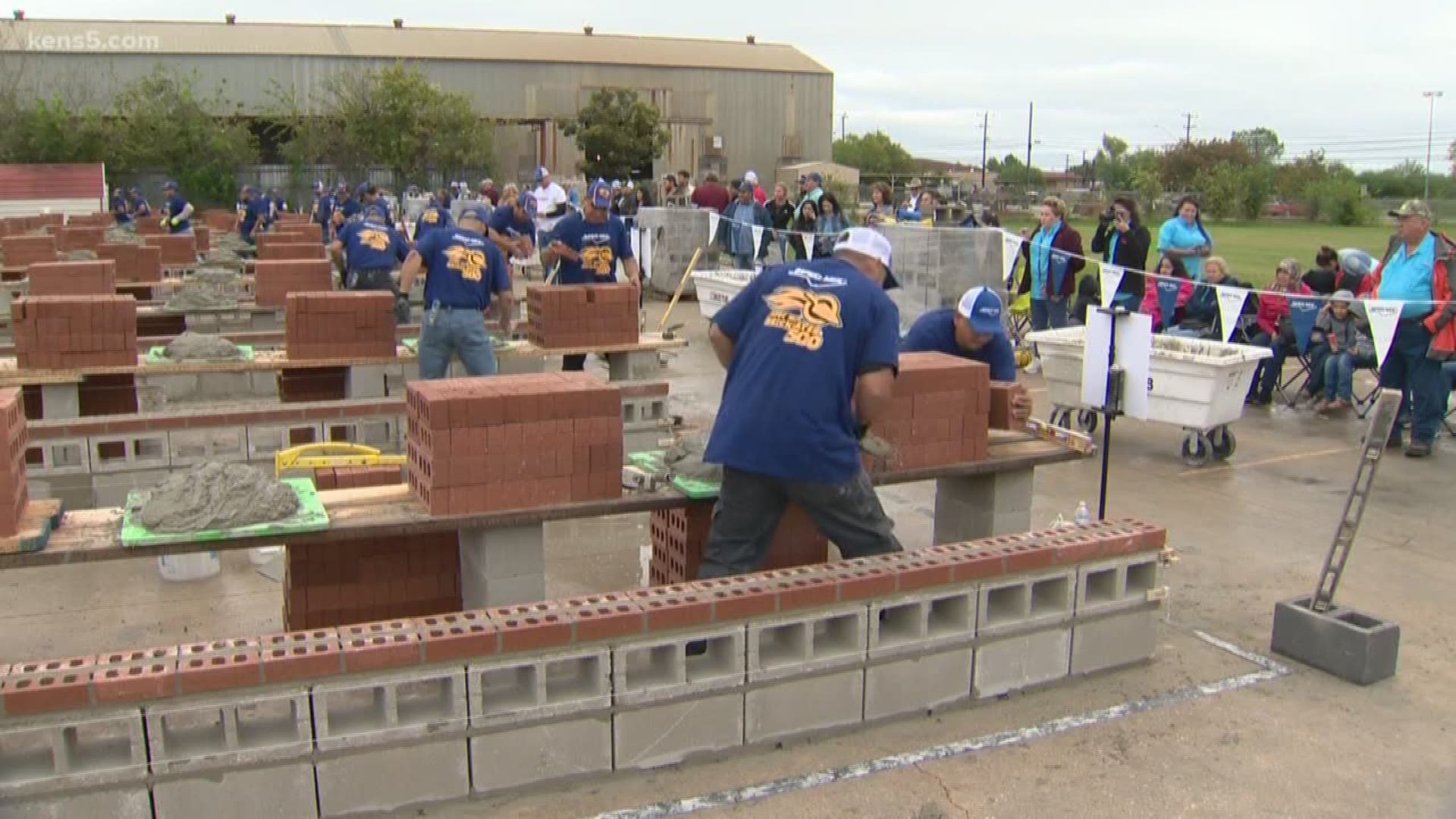 Workers showed off their skills to see which team could lay the most brick with the fewest mistakes. The competition served as a qualifier for the world championships in Las Vegas.
