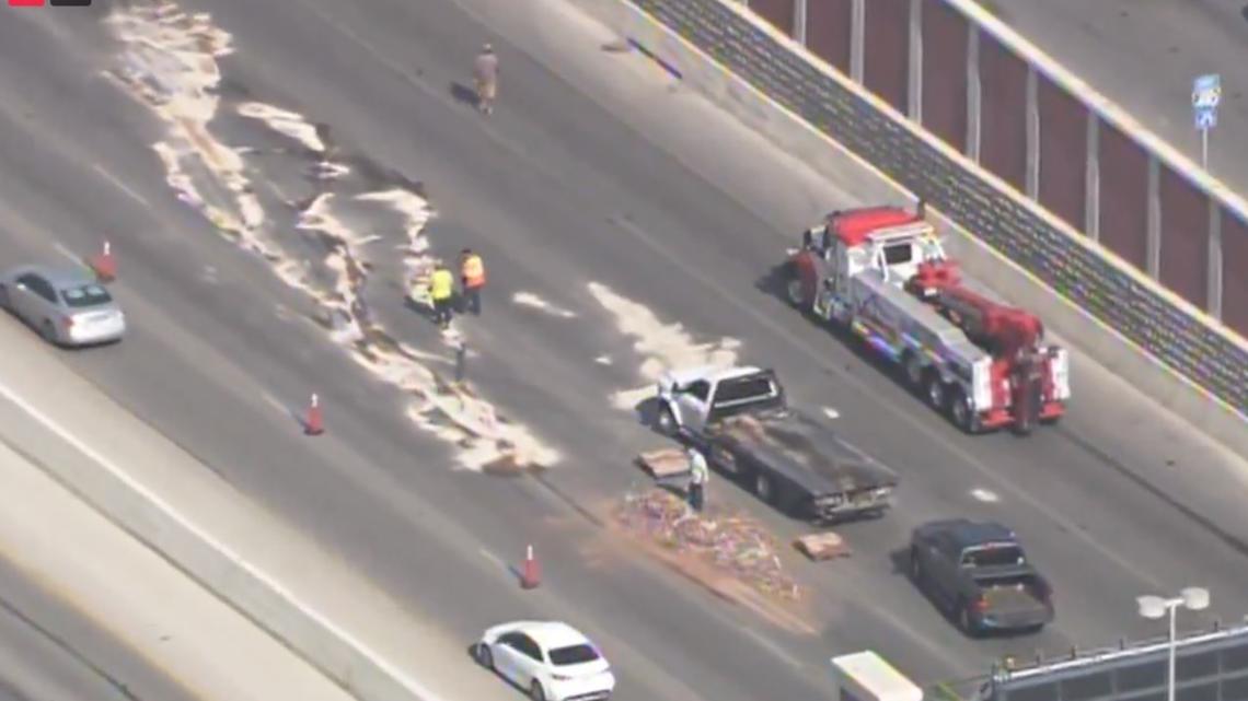 Spilled Atlanta Braves foam tomahawks cause traffic delays Wednesday