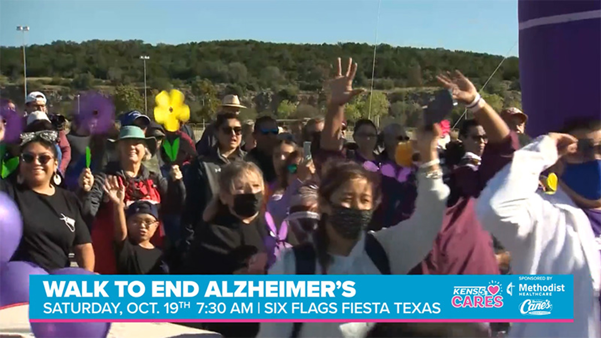 Join KENS 5 and the Alzheimer's Association for the Walk to End Alzheimer's at Six Flags Fiesta Texas on October 19, 2024.