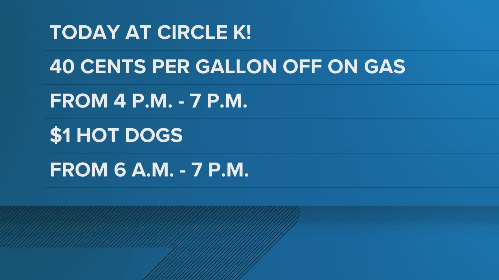Circle K gas offering 40 cents off per gallon of gas Thursday afternoon