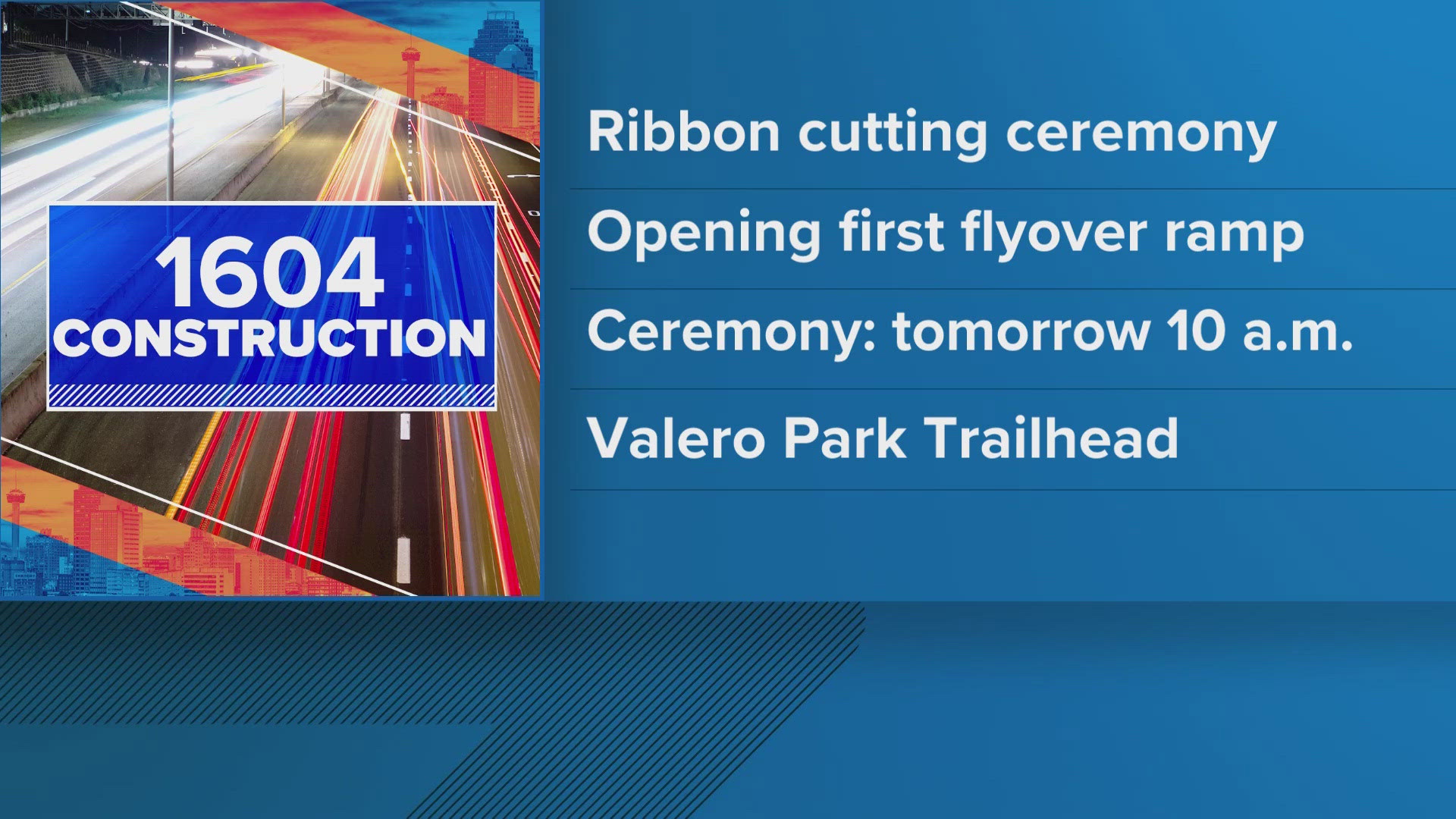 The ceremony will be Tuesday at 10 a.m. at the Valero Park Trailhead.