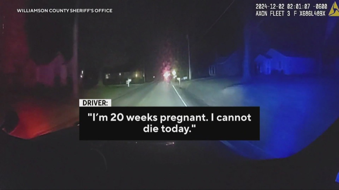 Pregnant woman saved from runaway car headed toward freezing lake in