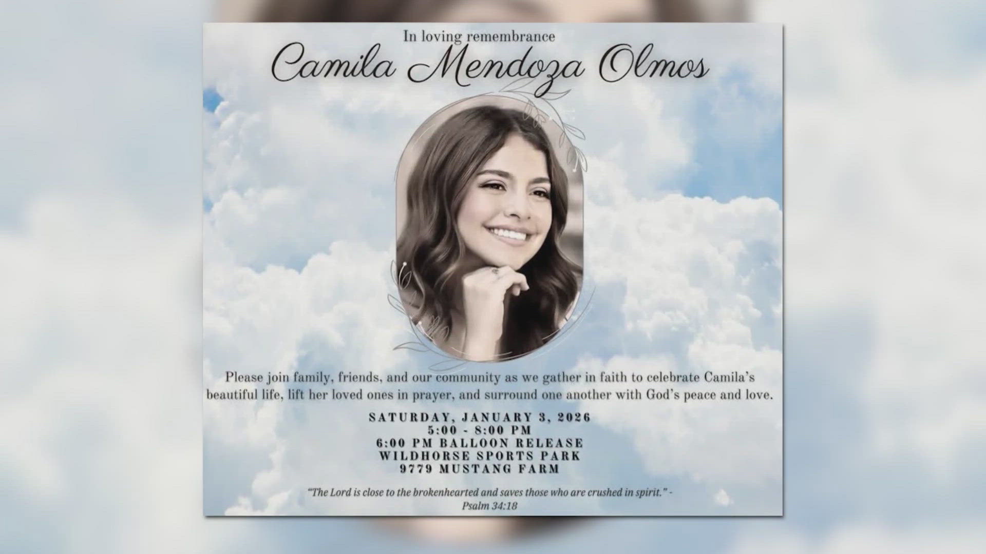 Community to honor life of Camila Mendoza Olmos