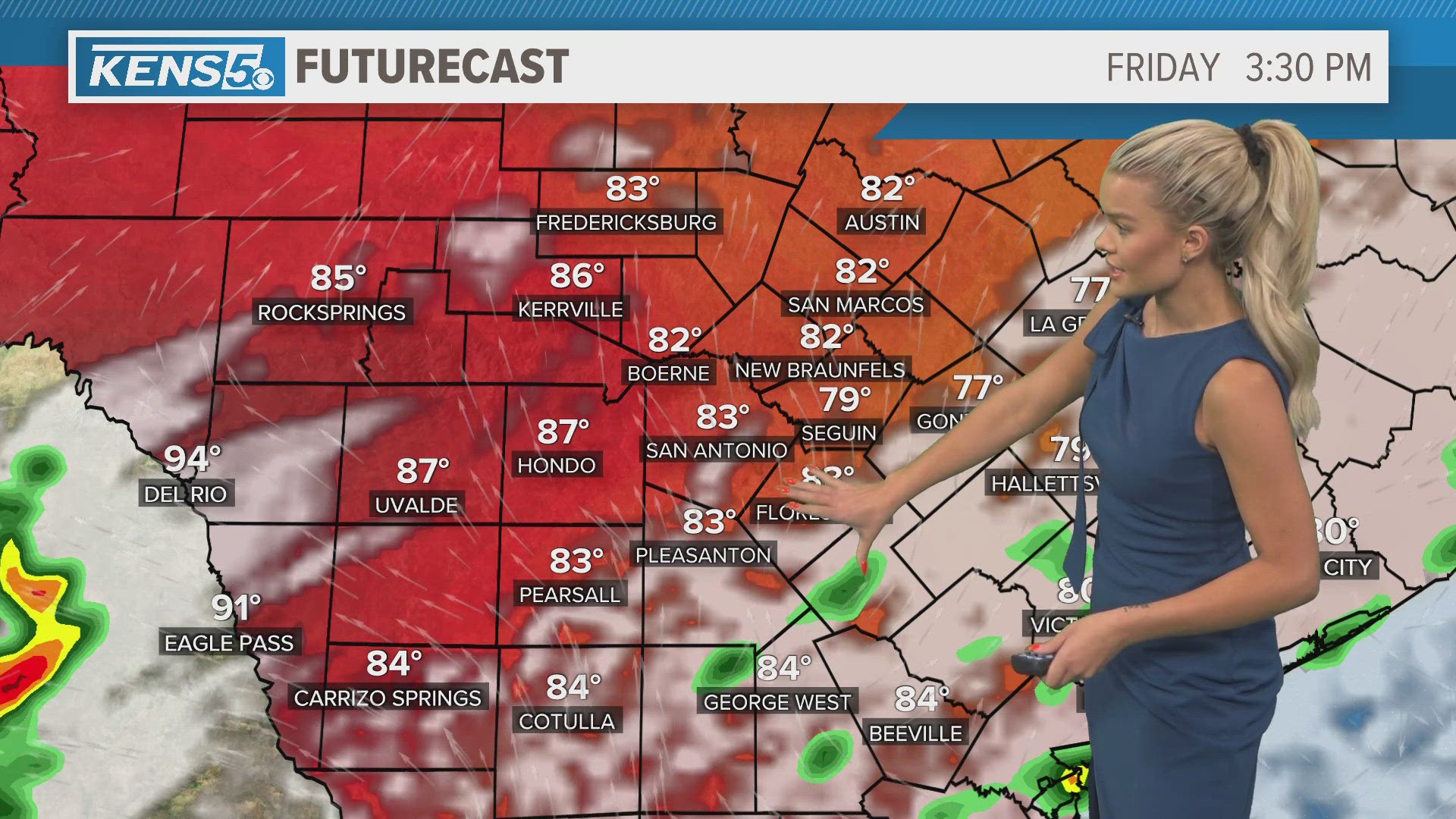 High temperatures will reach the mid 90s.