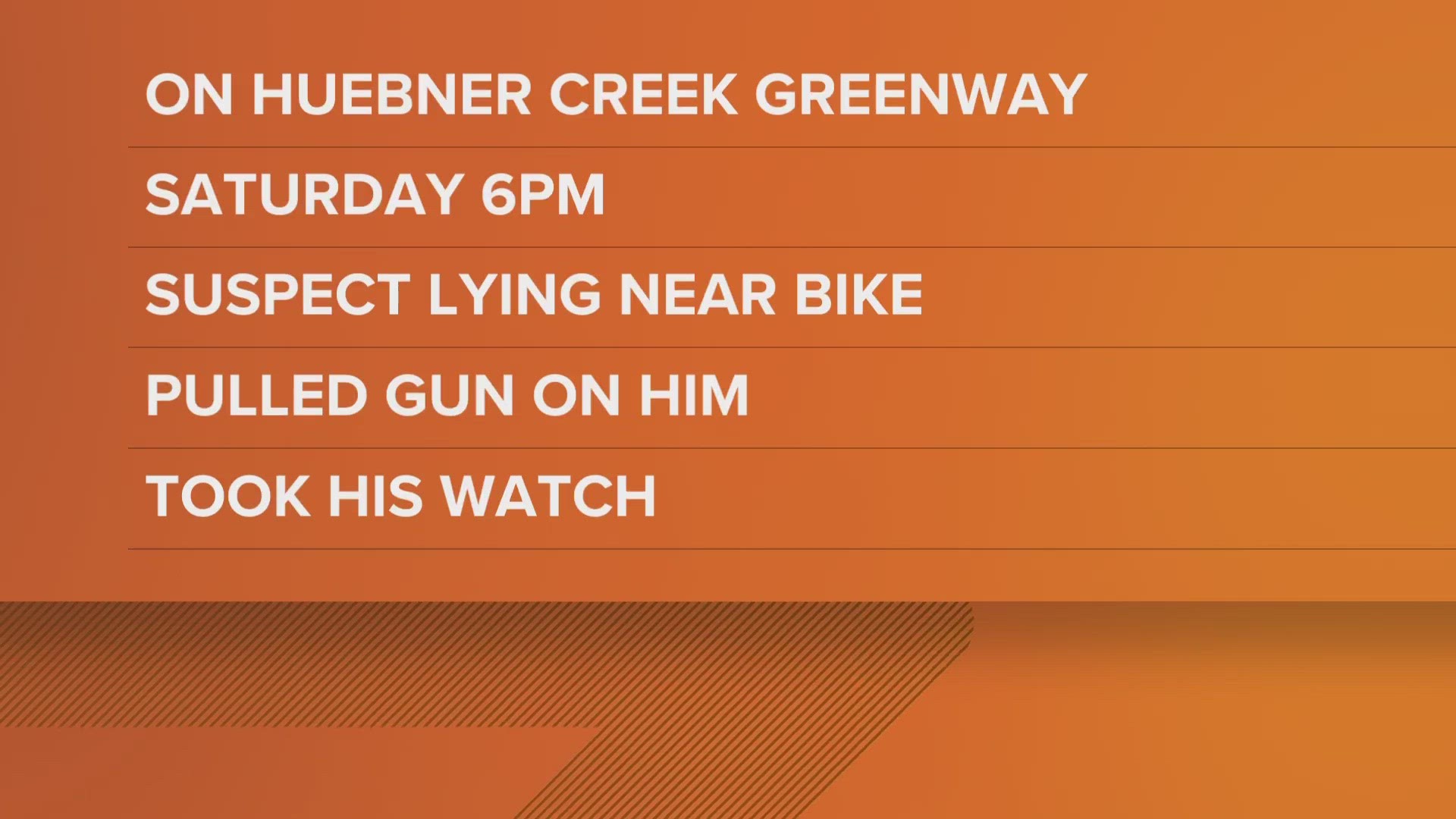 A man stopped to help someone lying next to a bike on Huebner Creek Greenway and ended up getting robbed, San Antonio police said.