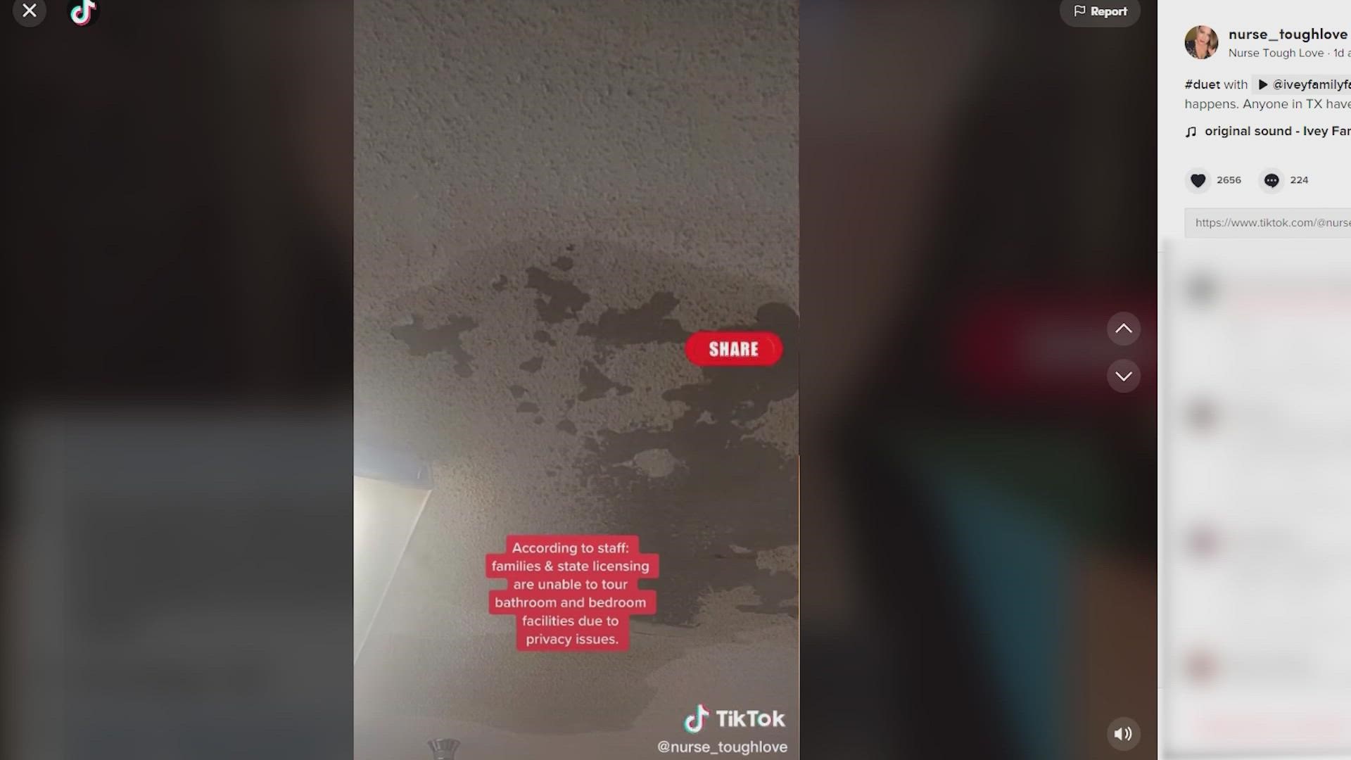 A TikTok video with over 300,000 views shows damage at River Gardens, but the company who operates the home says it lacks context.