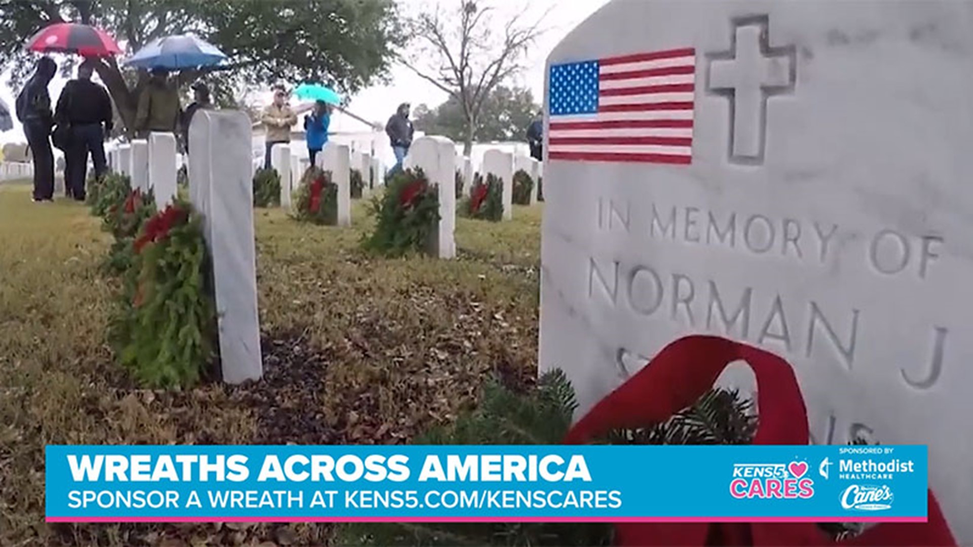 Wreaths Across America and KENS 5 want to raise enough money to place a wreath at every grave in Fort Sam Houston National Cemetery.