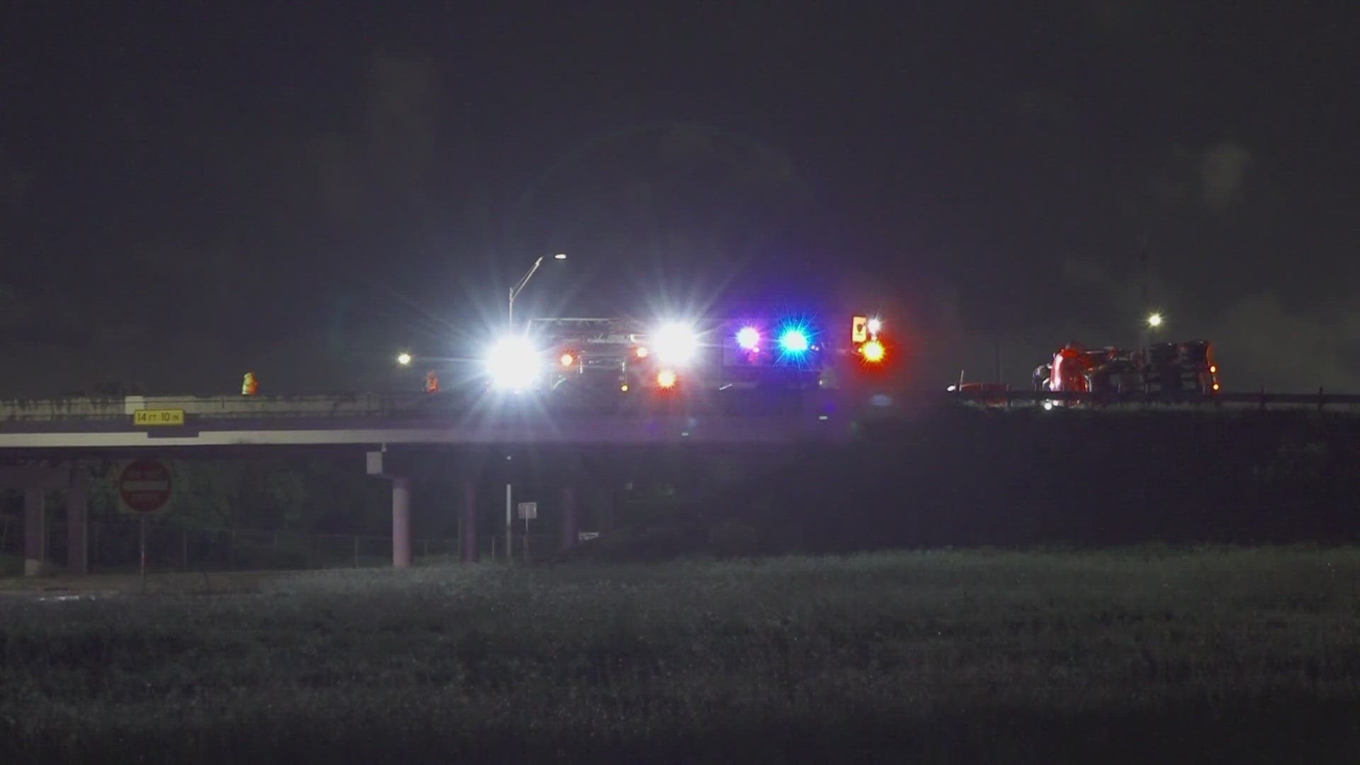The crash happened around 2:30 a.m. off I-35 and the Poteet Jourdanton freeway near South Park Mall.