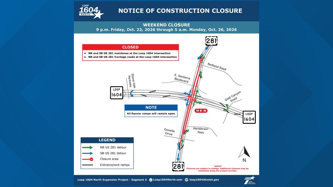 Interchange 2 Test TxDOT plans 'major' construction, closures on Highway 281, Loop 1604 ...