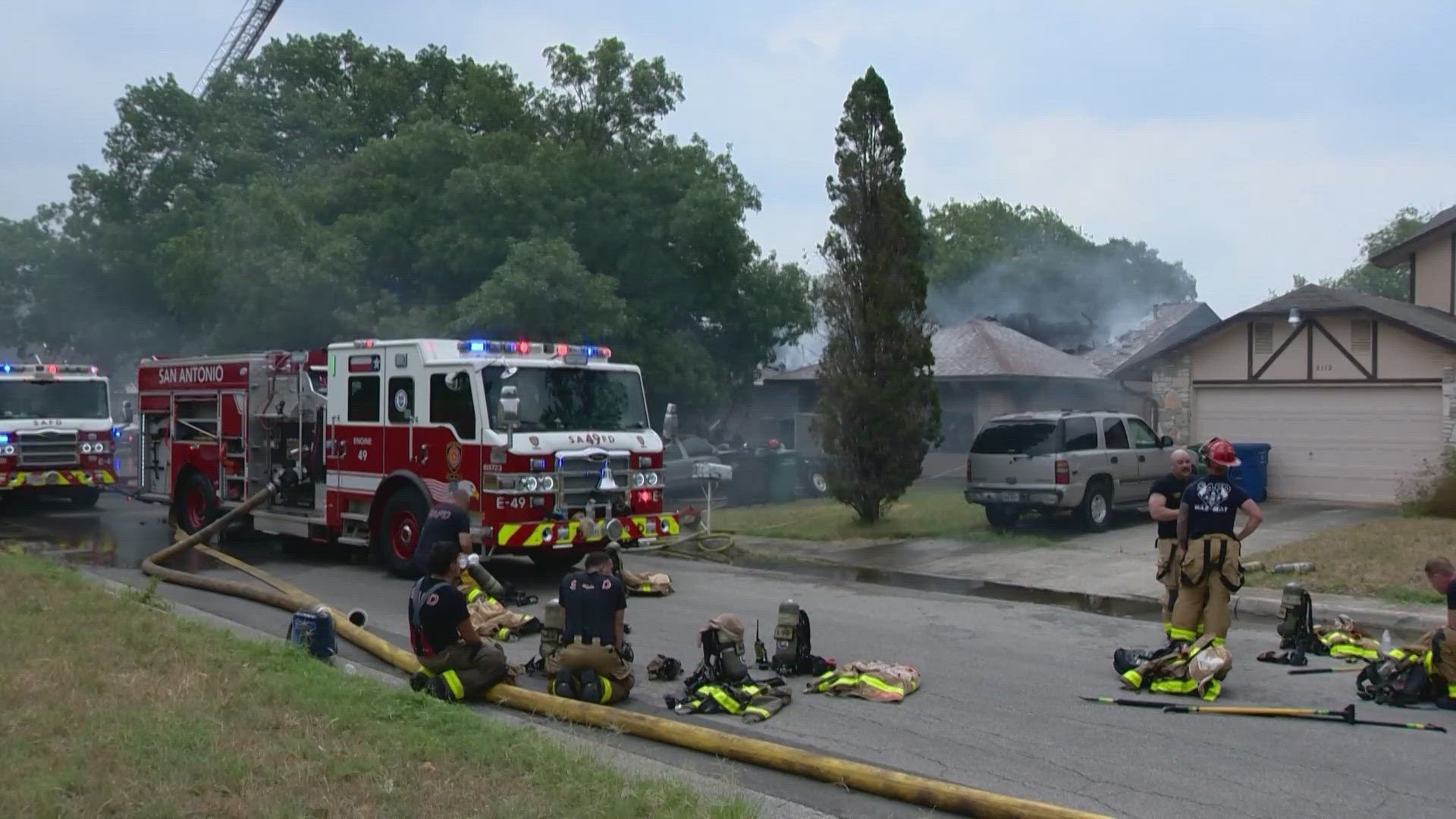 Authorities are still investigating the cause of the fire. No one was inside the home.