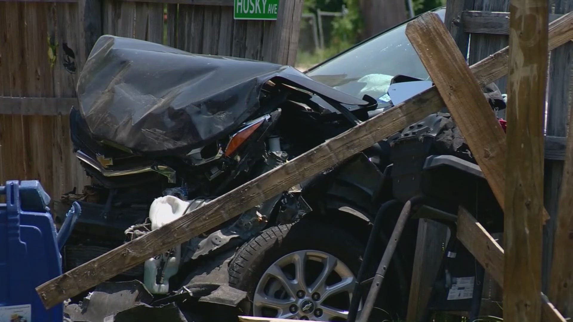 The child and the teen were taken to the hospital as one hit the car window when their vehicle crashed into the house, officials say.