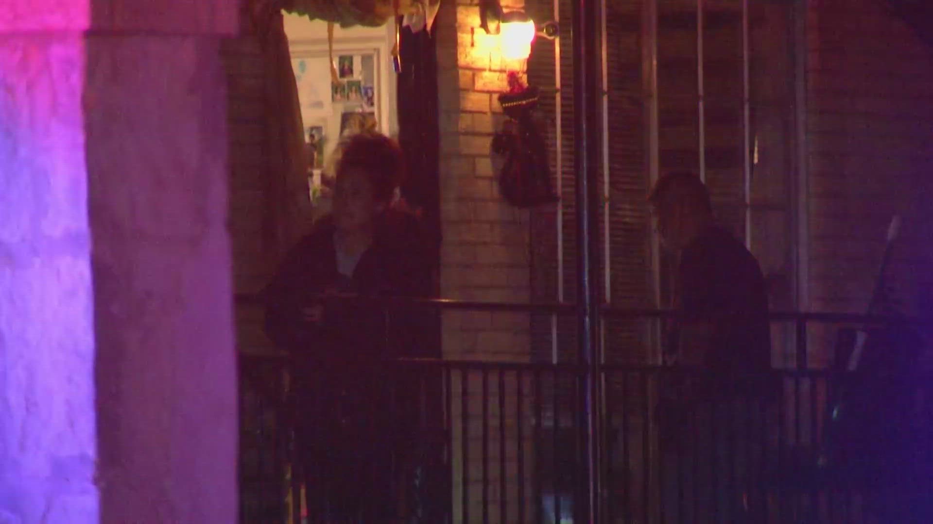 The man was on his patio near Balcones Heights when a driver pulled up, said something, then fired off a shot.