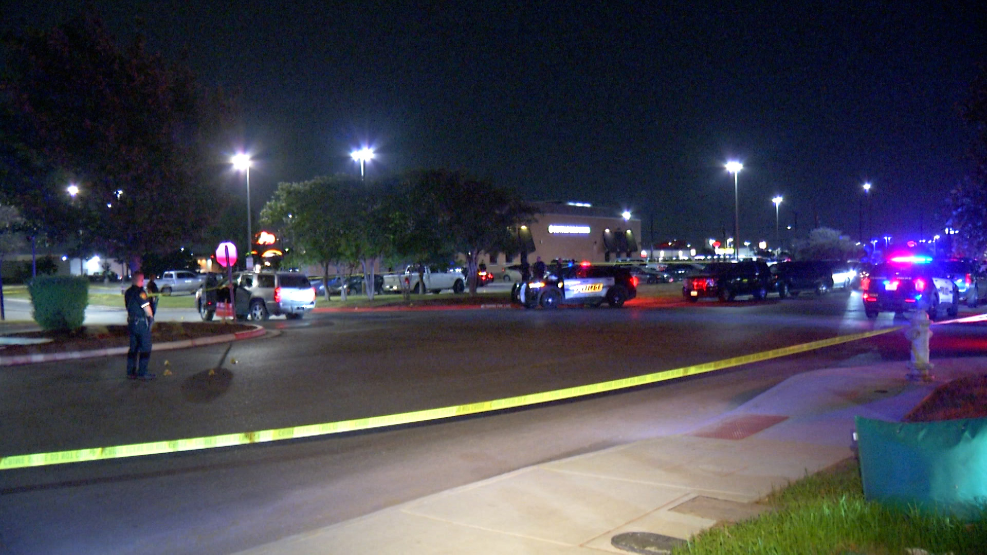 An office saw someone with a gun and fired a shot.