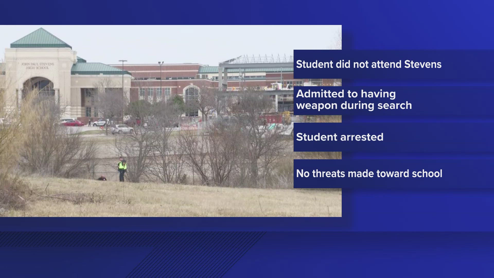 Officials said no threat was made toward the school.