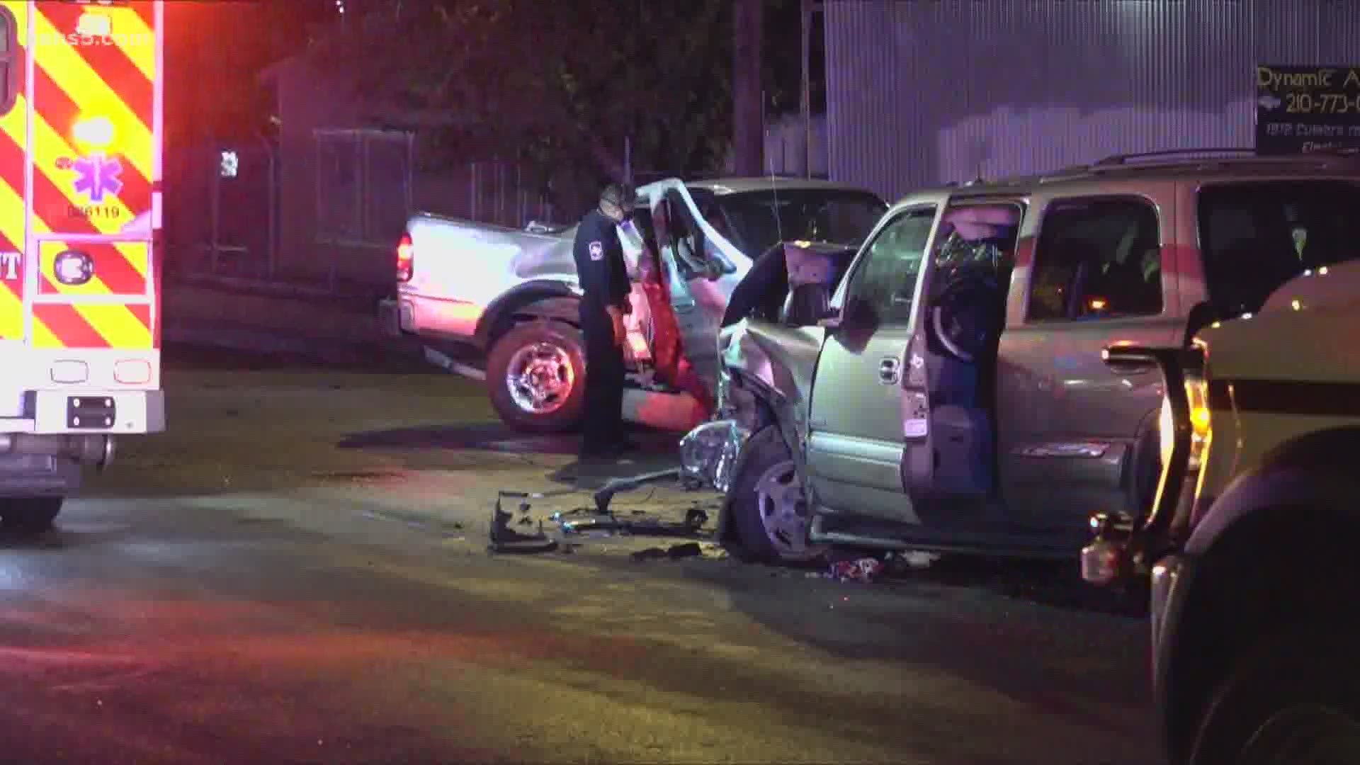 Police said a 23-year-old man was driving a silver pickup truck on Culebra at a high rate of speed when he lost control of the vehicle.