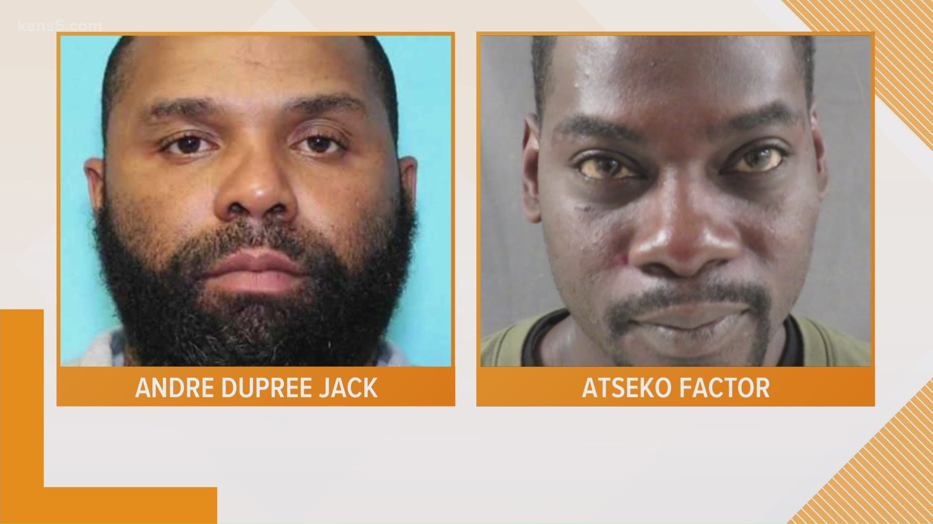Police are searching for 38-year-old Andre Dupree Jack and Atseko Factor, who authorities say are considered to be "armed and dangerous."