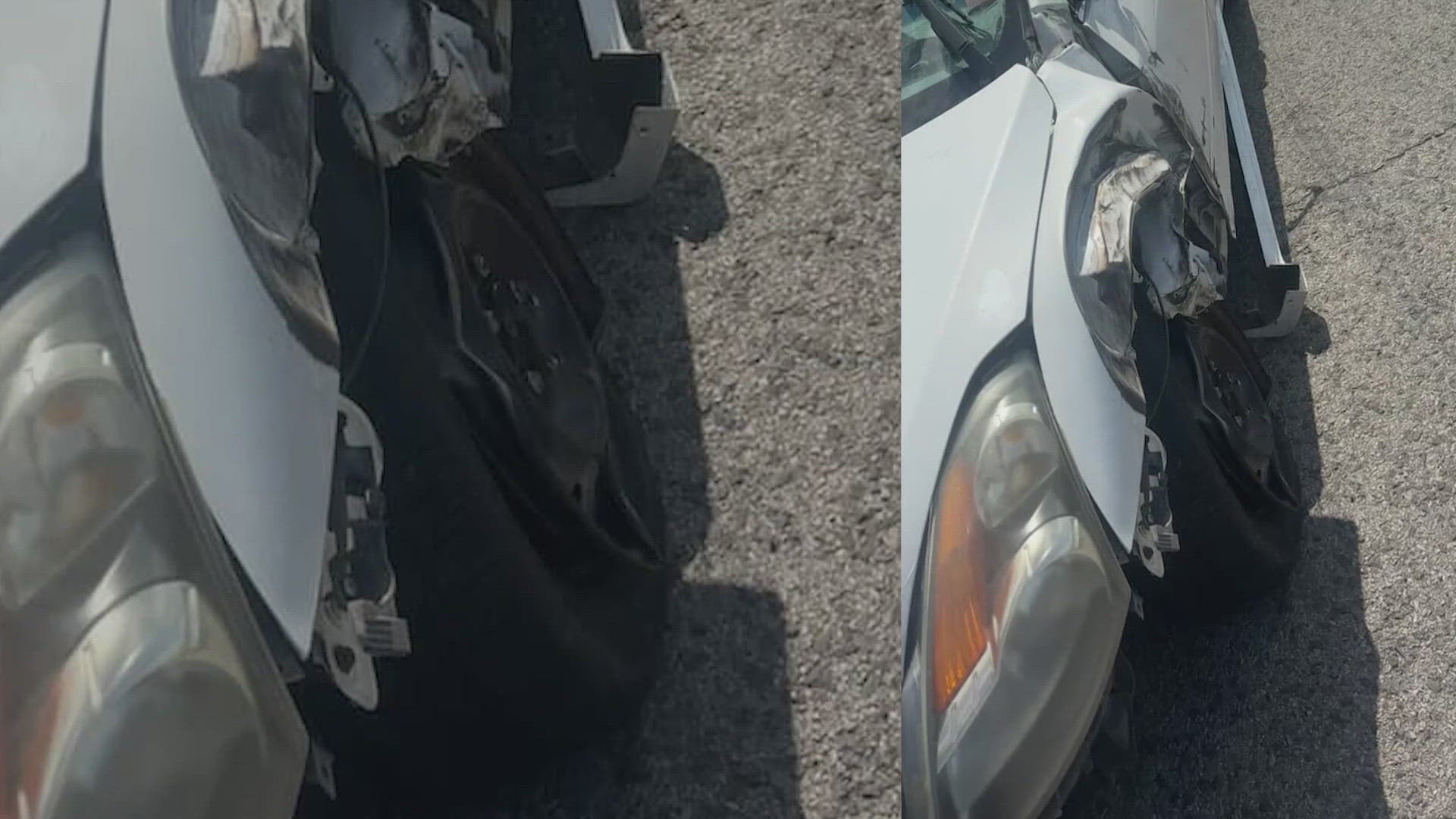 A San Antonio teen recalls the terrifying moment a big rig hit him and dragged his car on the highway.