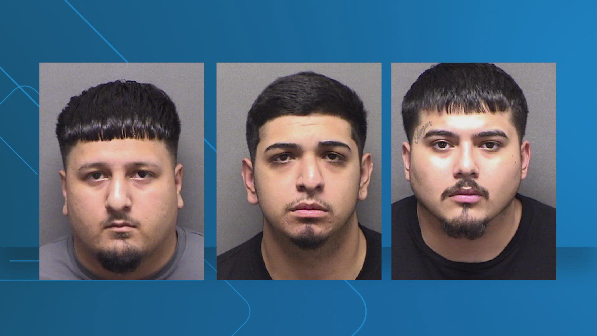 During investigations police were able to connect Jesus Gonzalez, Adrian Flores and Andres Escobar to 15 vehicle thefts.