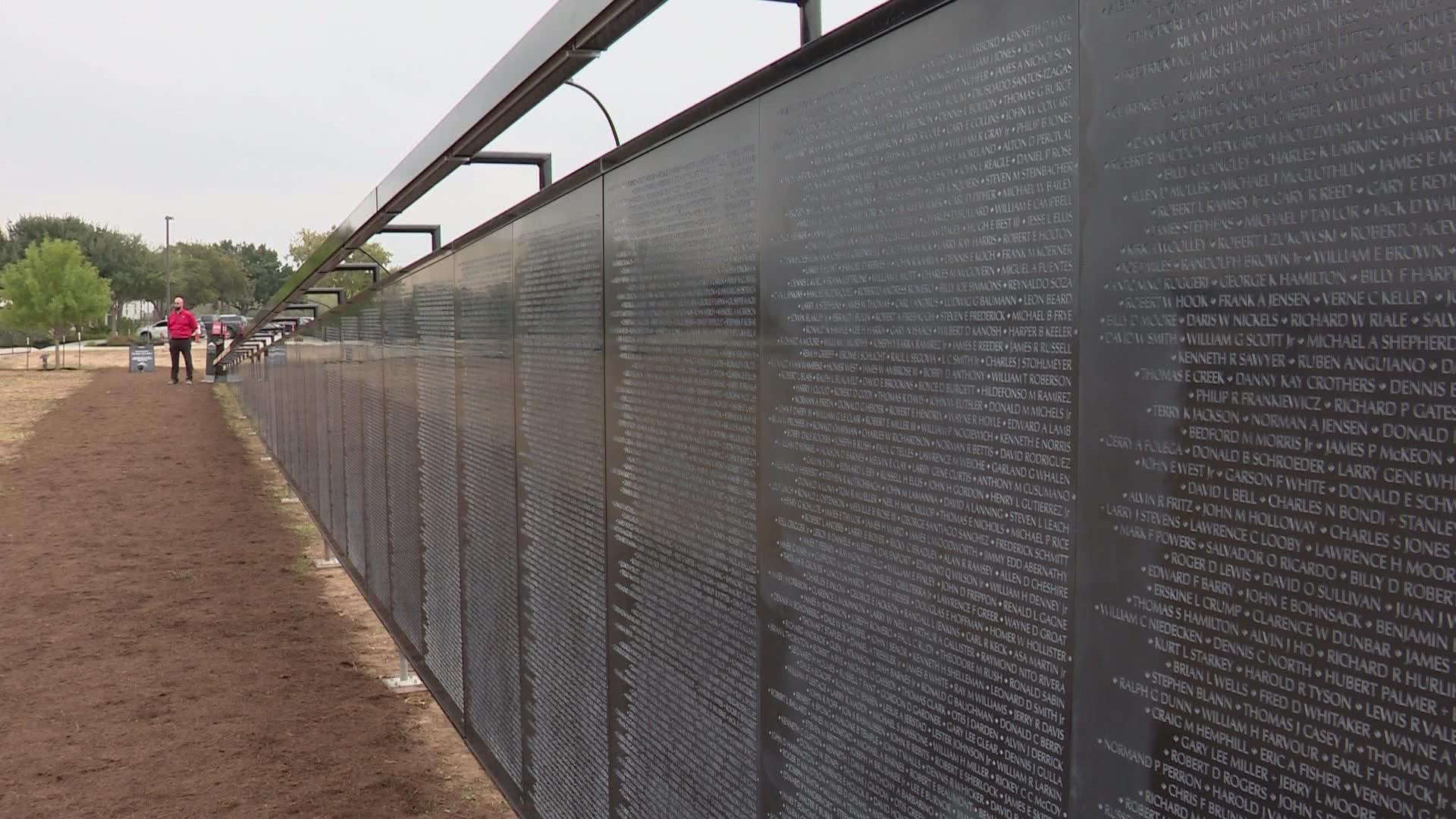 This morning a ceremony was held at Toyota Texas to celebrate the opening of 'The Wall That Heals'.