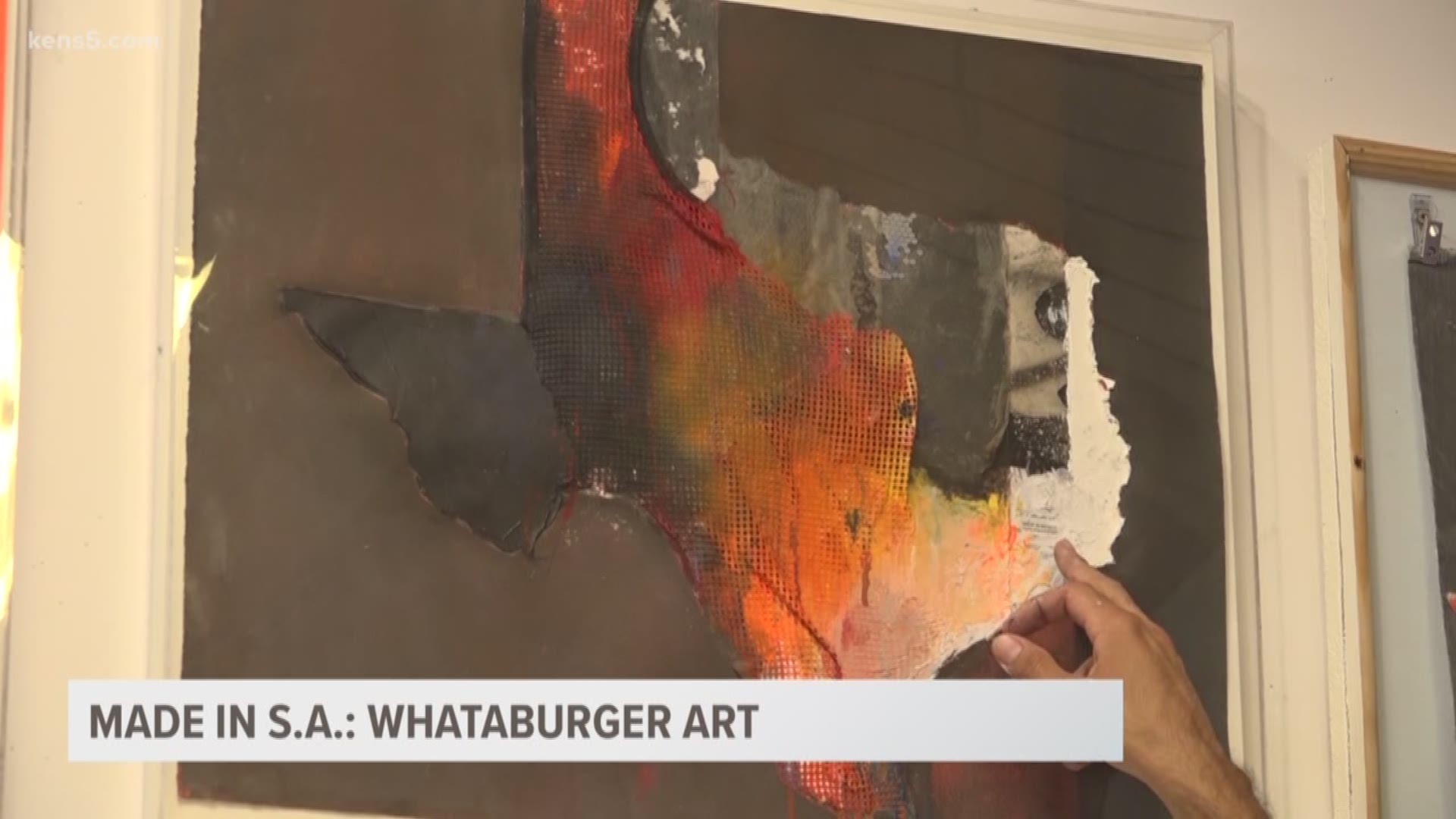 A local artist Raul Gonzalez creates works of art inspired by Whataburger.