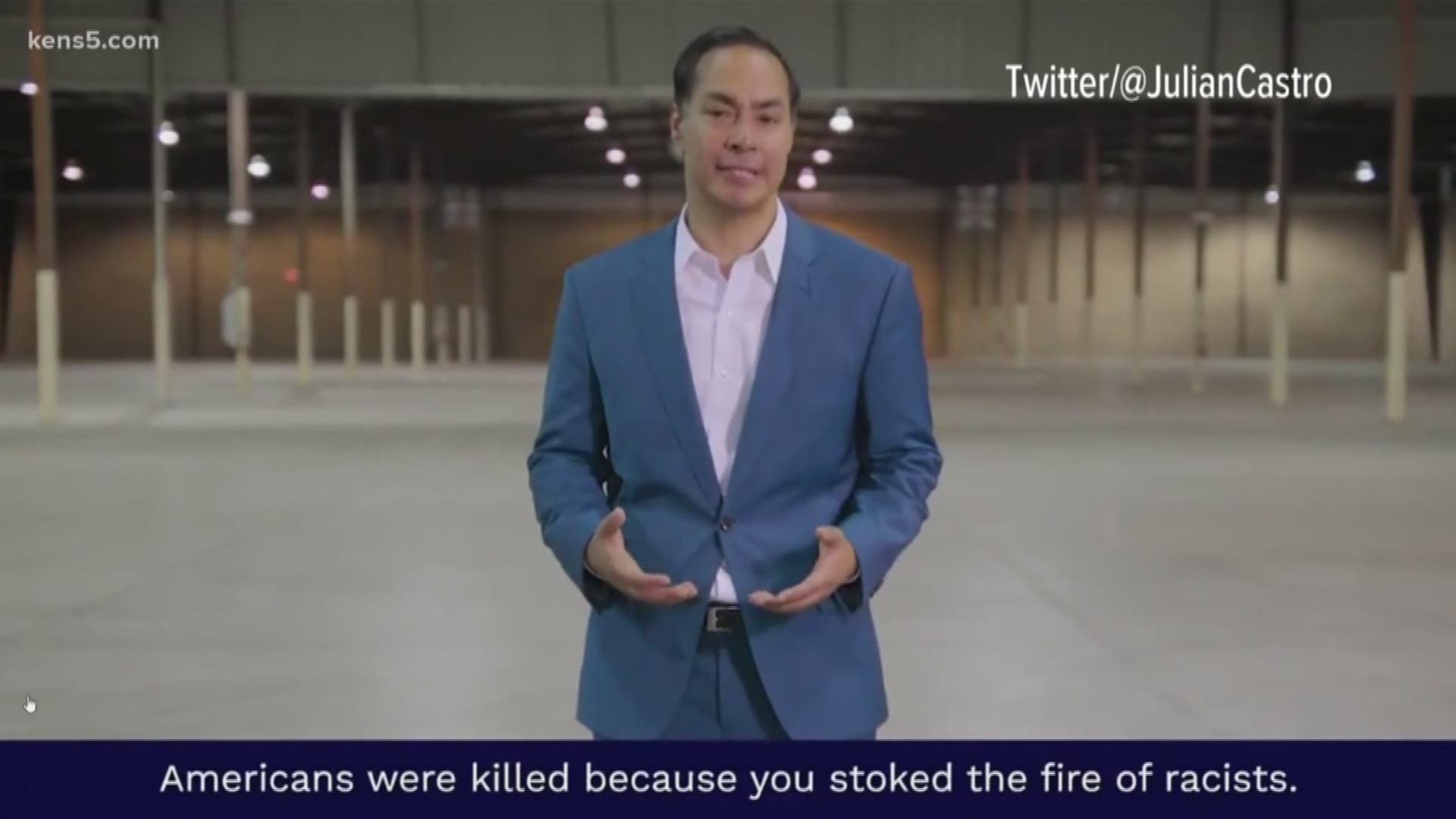 San Antonio presidential candidate Julian Castro unleashed a new attack ad. Castro is making sure the president himself sees the ad. His campaign spent nearly $3,000 to run the ad in New Jersey Wednesday. That's where President Trump is spending time at his private golf club.