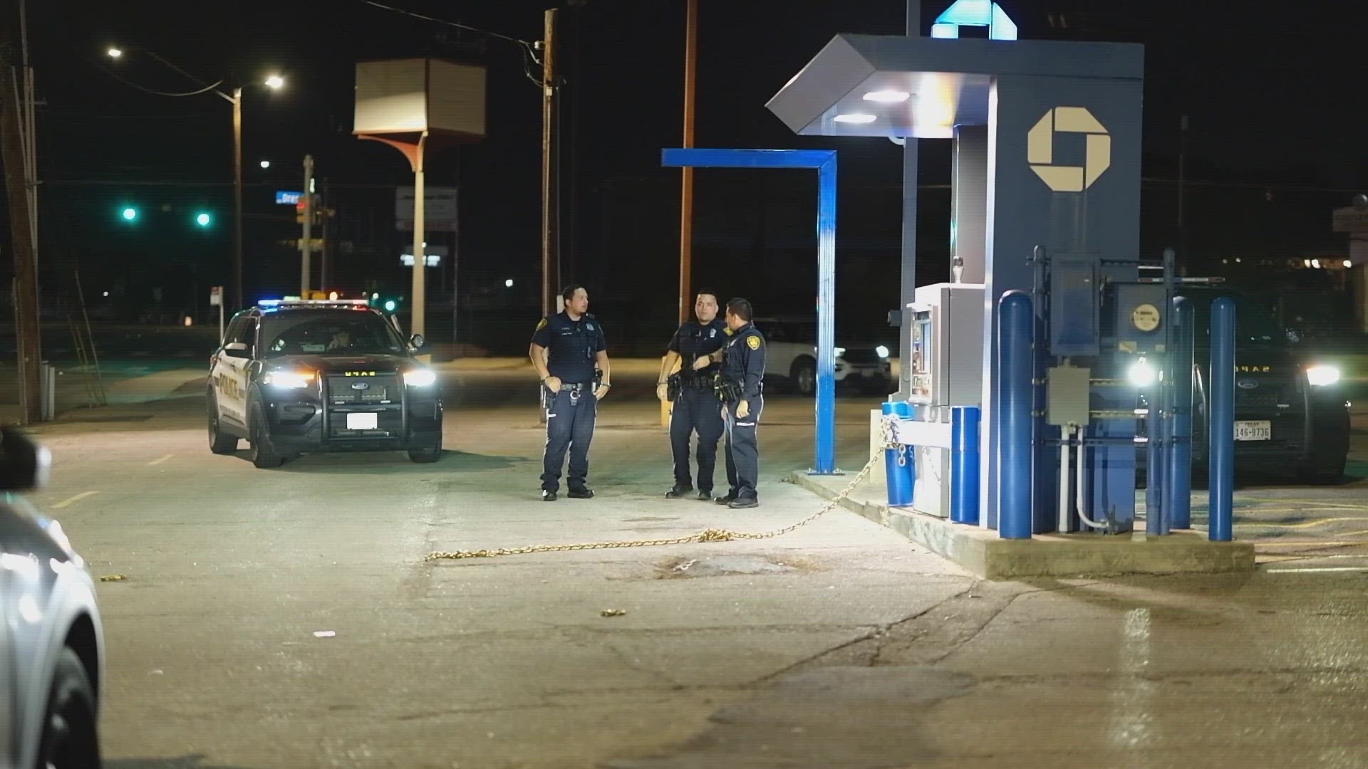 When officers arrived at the location, the truck was gone and the ATM had a chain around it, but was still there.