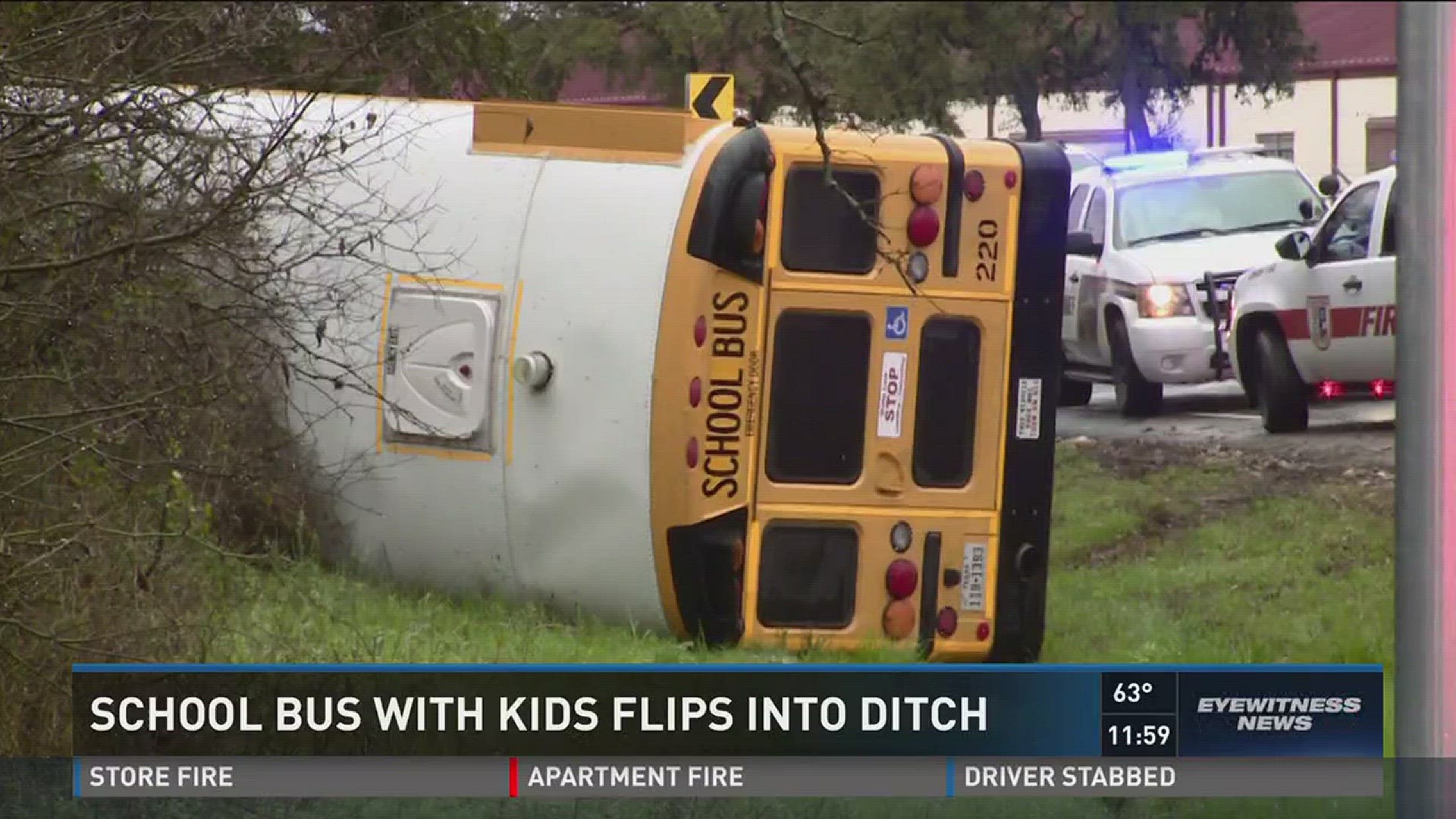 School bus with kids flips into ditch | kens5.com