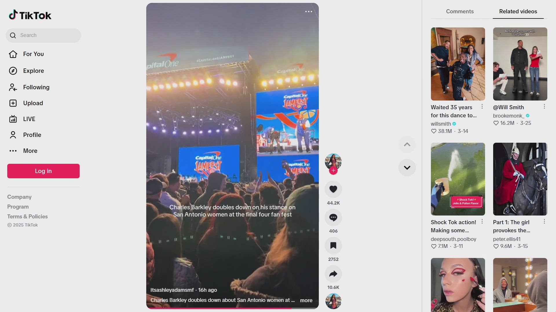 Barkley attended the March Madness Music Festival. 