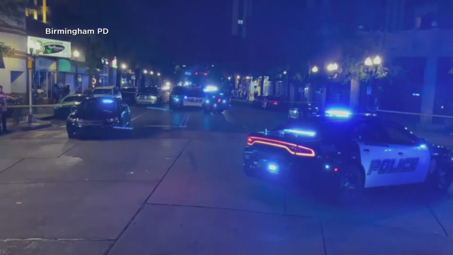 Police say four people were killed and more than a dozen were injured in a mass shooting in Birmingham's busy night-life district.