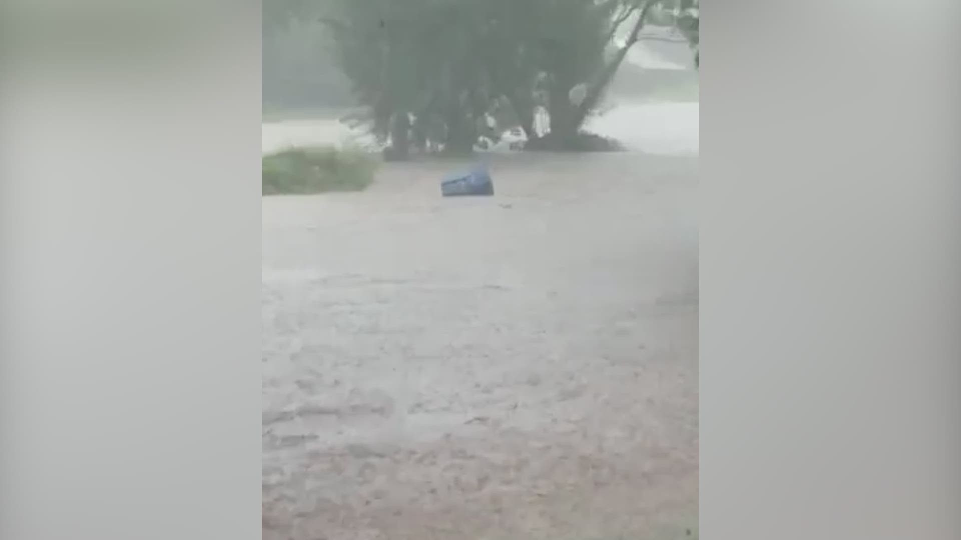 The rain came so fast and so strong Tuesday morning that a trash can was seen floating through a San Antonio neighborhood.