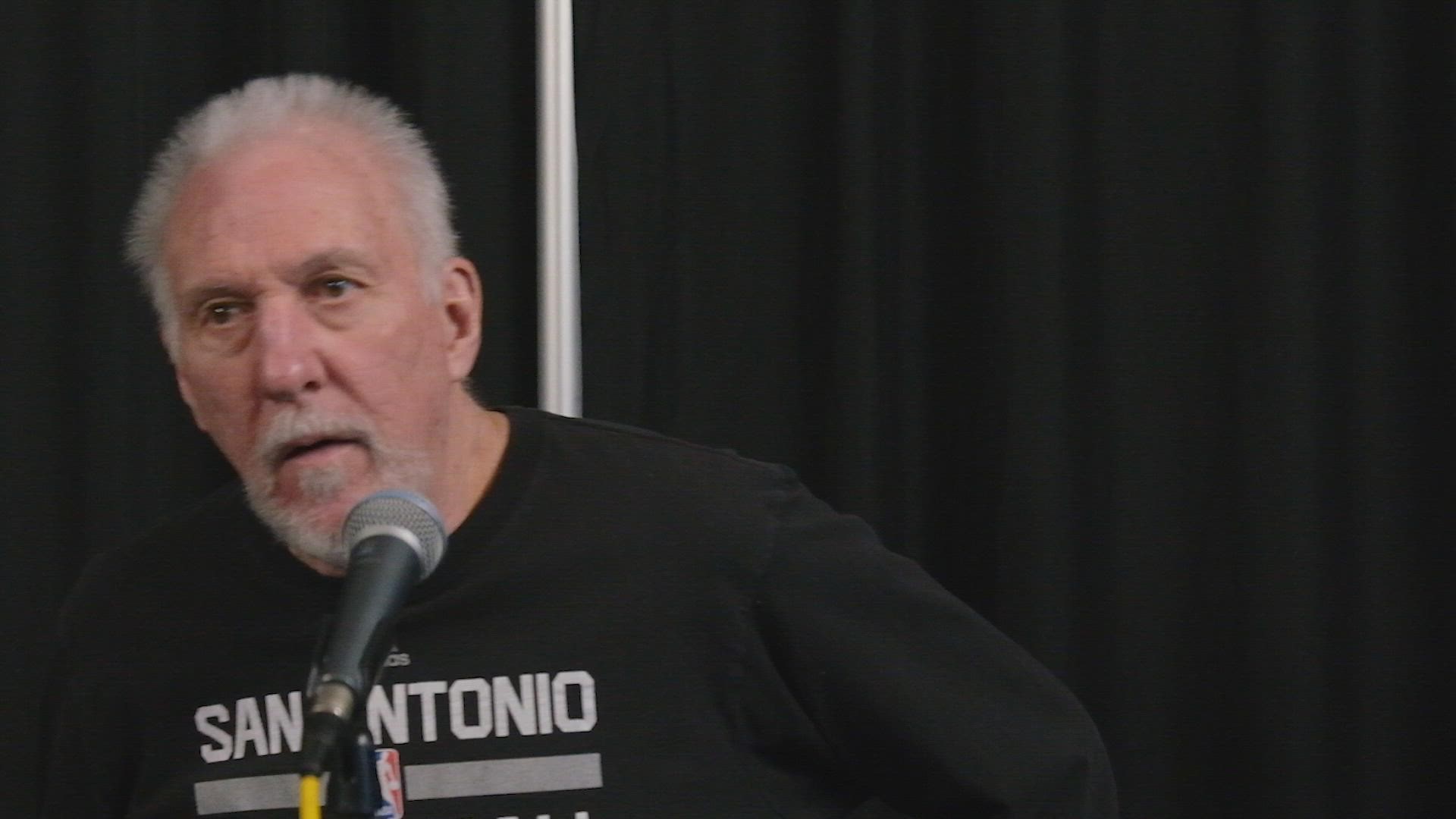 Popovich said he thinks GM Brian Wright has done a great job of thinking about where the Spurs are and where they want to be, and acting accordingly.