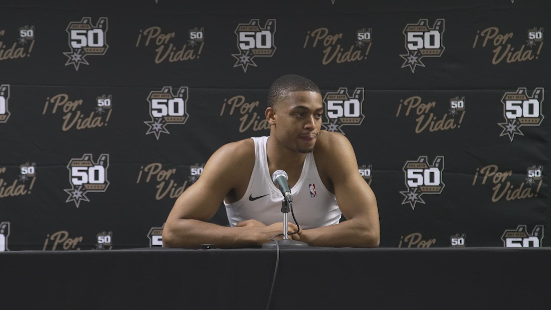 "We're young, we fought back, we showed flashes," Johnson said as talked about San Antonio's struggles against Charlotte.