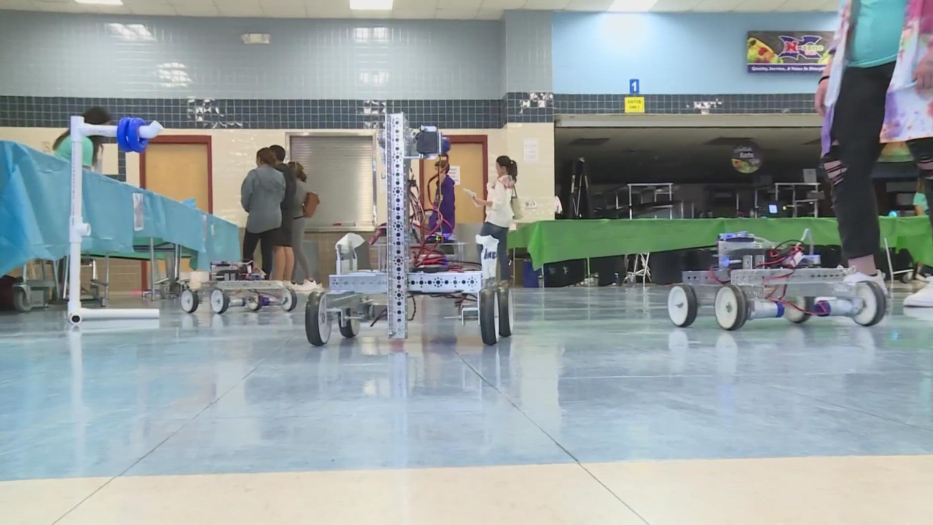 Students learned how to code and operate robots.