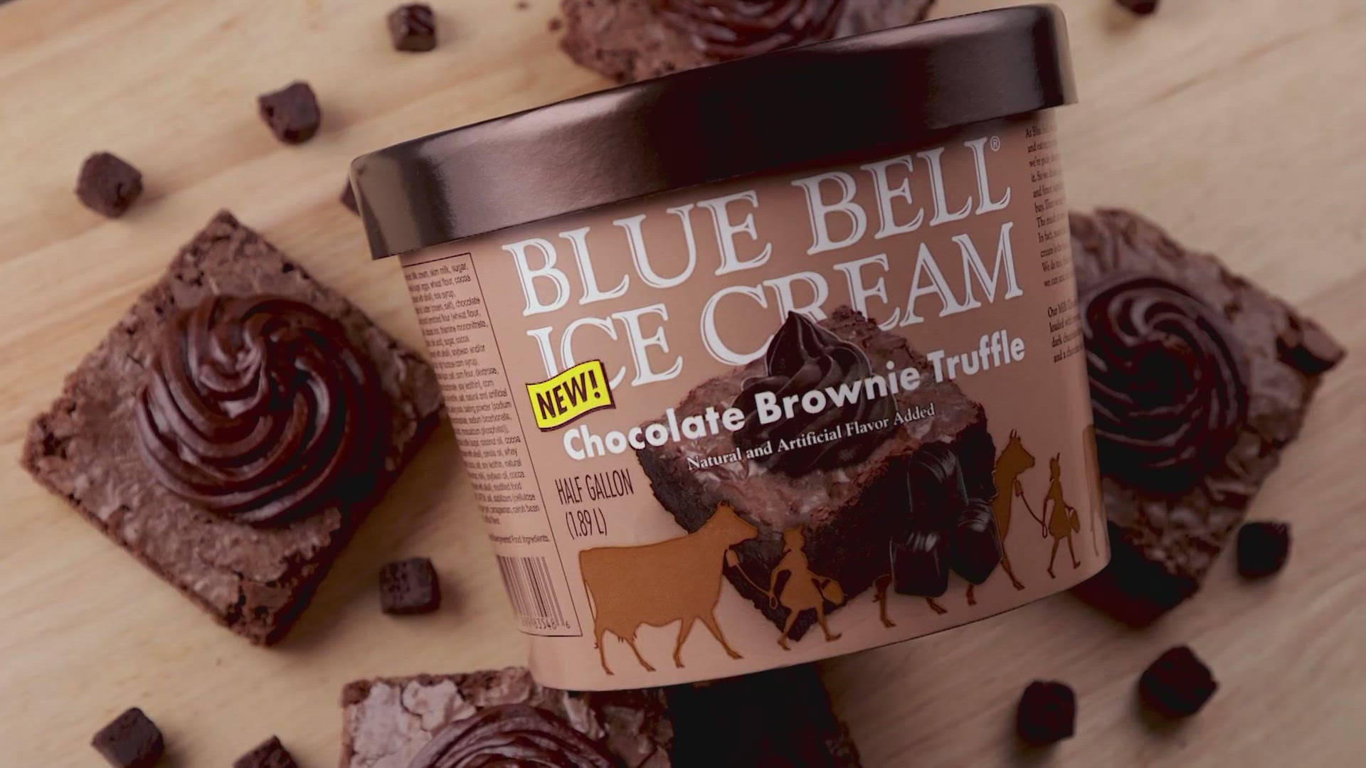 Blue Bell describes it as "milk chocolate ice cream chock full of brownies, dark chocolate flavored truffles and a chocolate icing swirl."