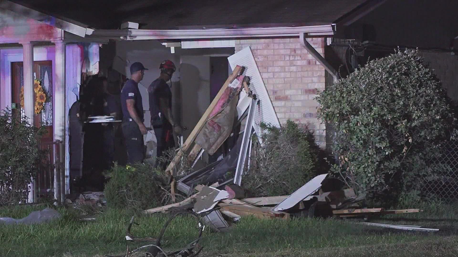 Nobody inside the home was injured, and neither was the driver.
