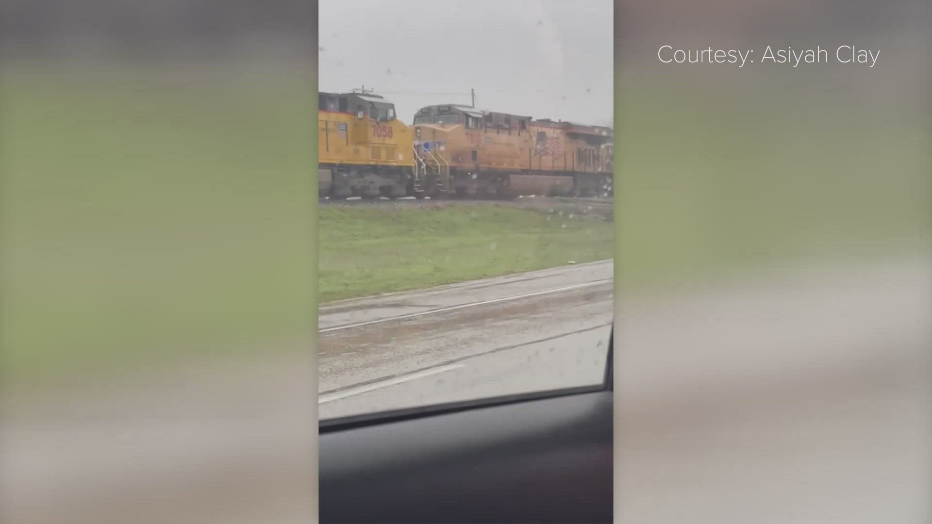 A train barreled through a semitruck that had potentially stalled on the railroad track.
