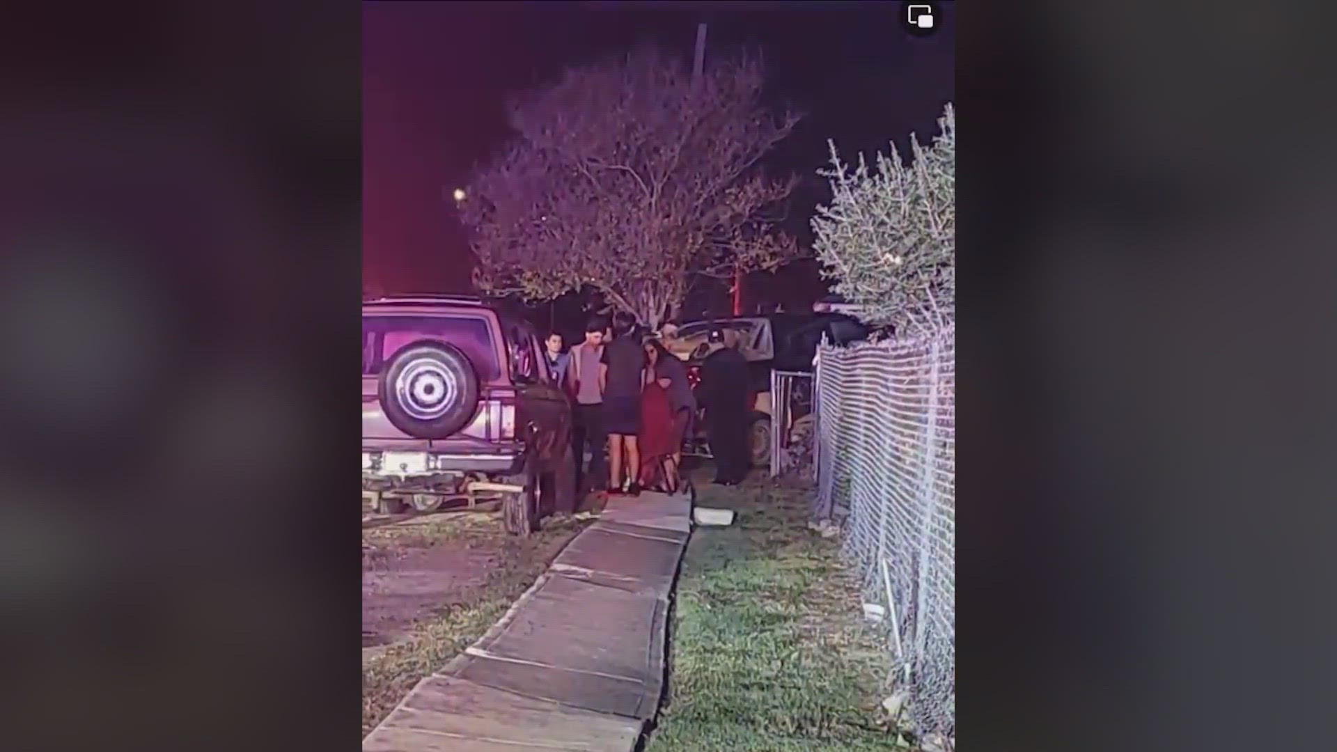 Janie Lopez said just minutes before the crash, she was sitting in the spot where the truck landed. The 18-year-old driver will be charged with DWI, SAPD said.