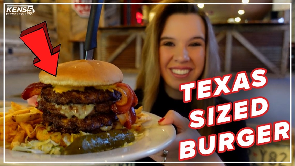 Taking on Texas-sized burger with four patties | Neighborhood Eats