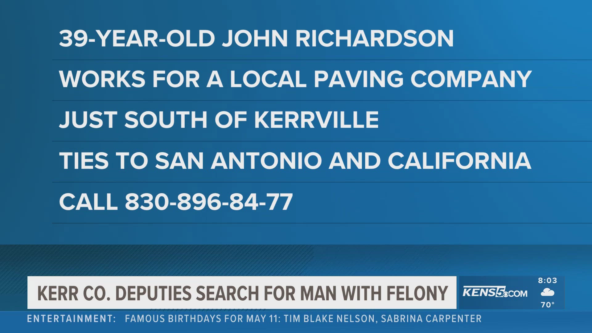 Officials are asking the public to call police with any information.