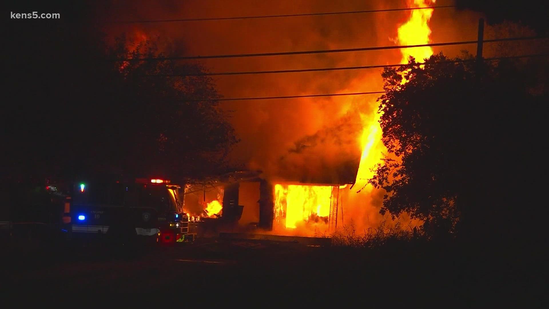 When fire crews arrived, the home was fully engulfed in flames.