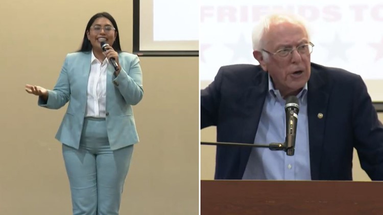 Bernie Sanders joins Jessica Cisneros for rally ahead of runoff election