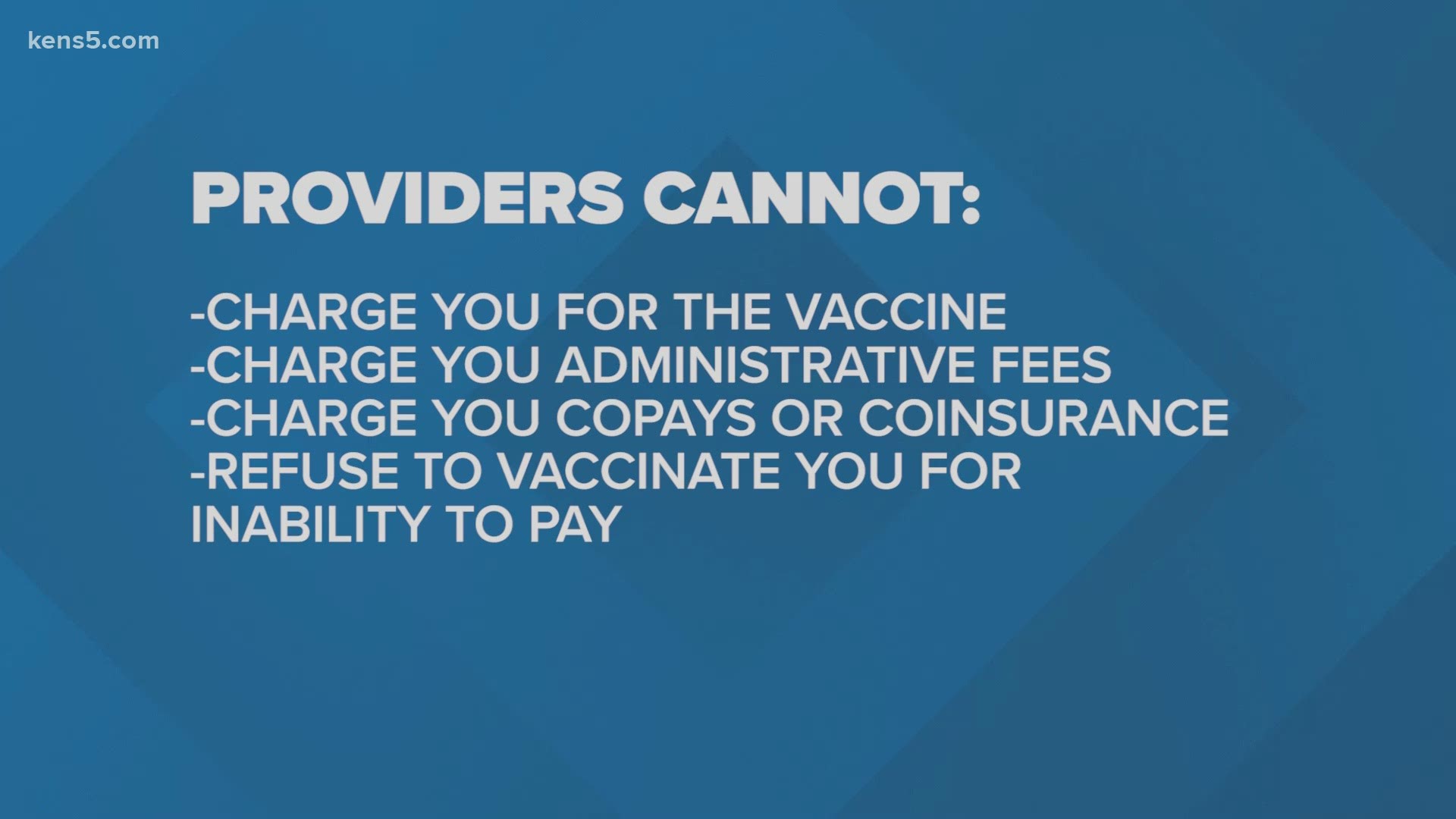 You can only be charged if you receive medical care unrelated to the vaccine.