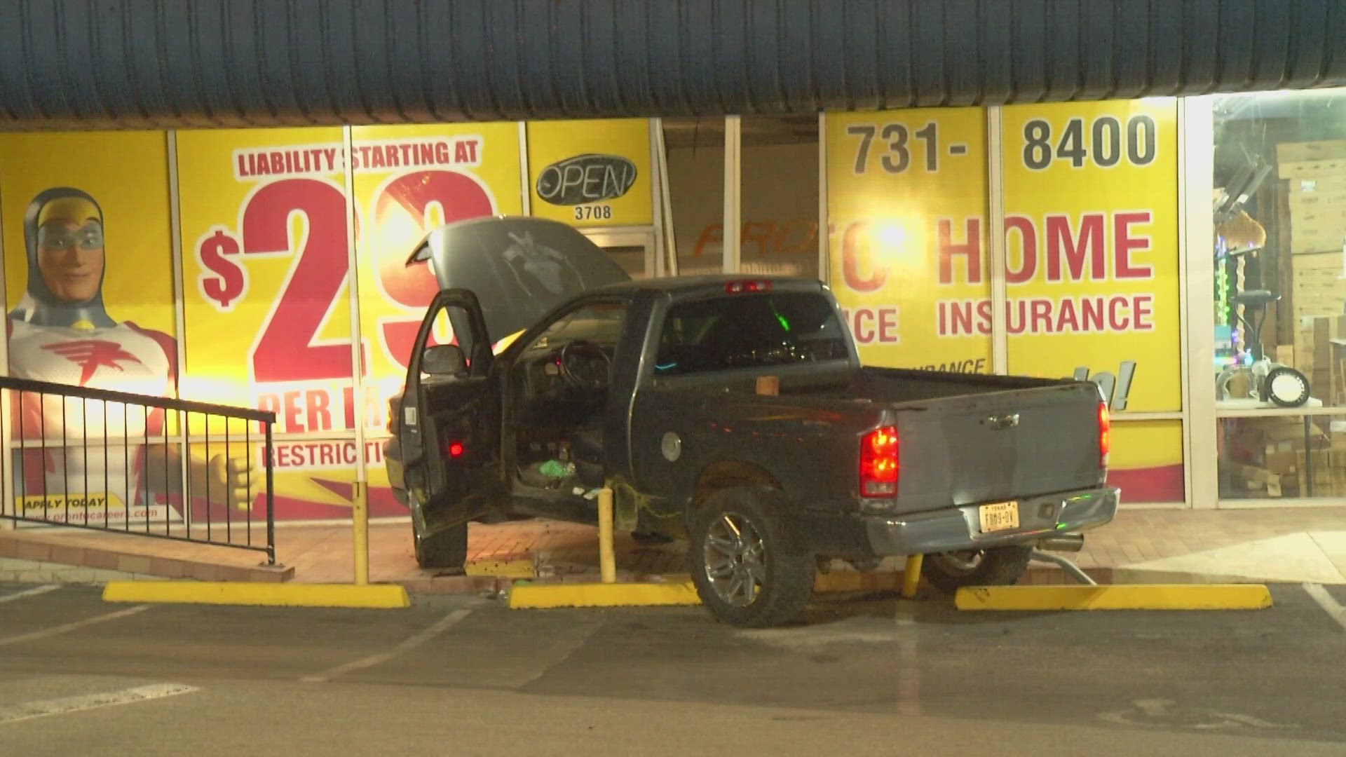 The unknown driver drove the truck into Pronto Insurance.