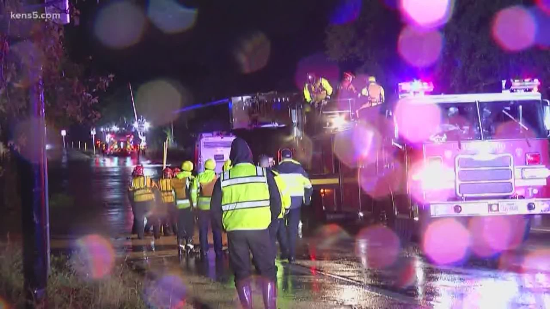 8 people were stranded inside of a VIA bus Thursday night after the bus got stuck in high water.