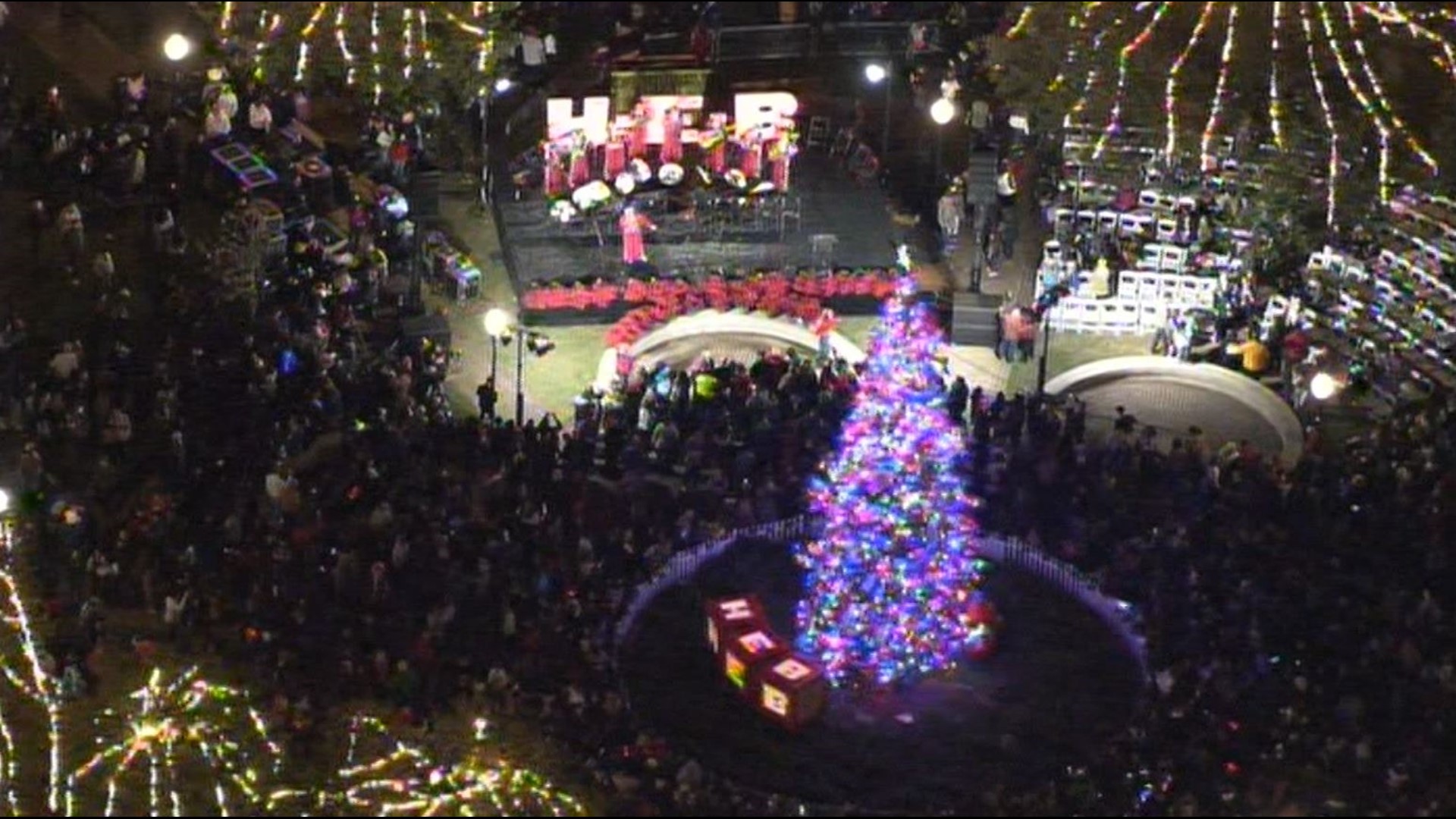 The annual lighting of the H-E-B-sponsored tree at Travis Park marks the start of the Christmas season in the Alamo City.