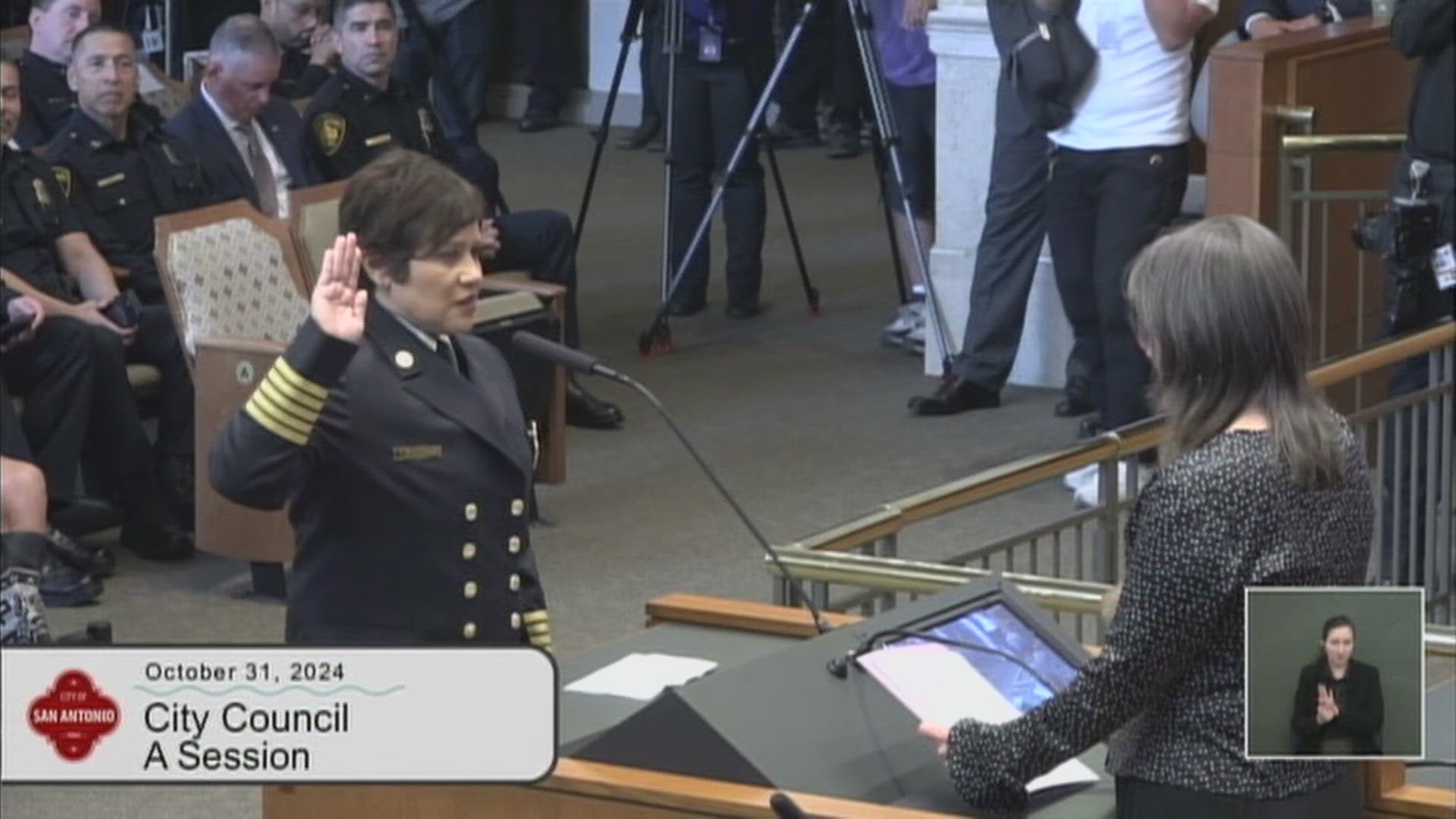 She's the first female fire chief in the department's history. 